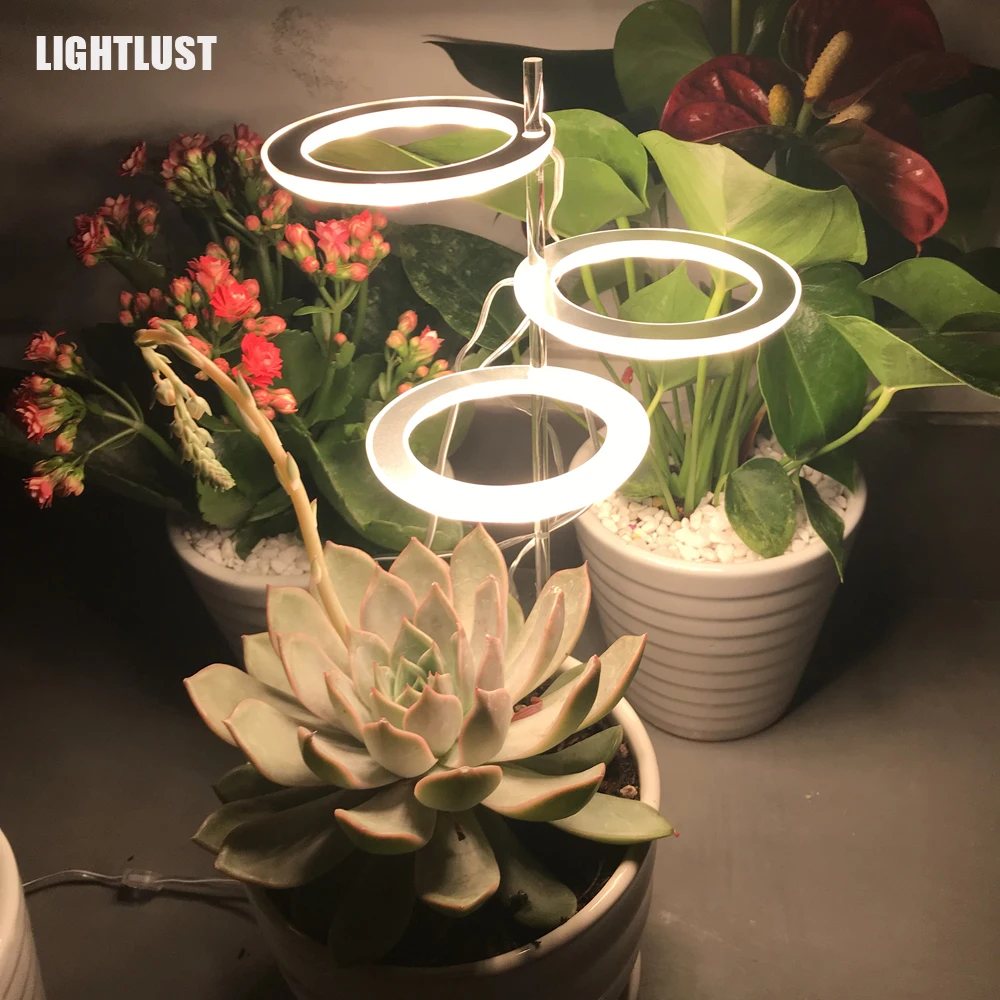 

Grow Light DC5V USB Angel Three Ring Phyto Lamp For Plants Led Full Spectrum Lamp Indoor Plant Seedlings Home Flower Succulent
