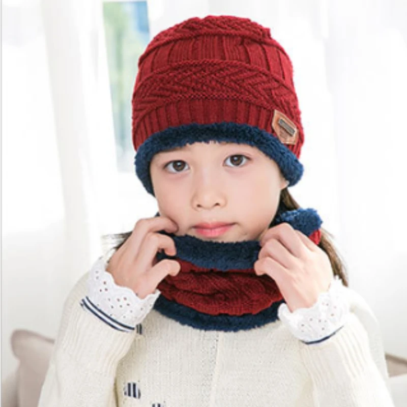 Scarf Hat Accessories Knitted Hat Winter Warm Cap Circle Scarf Thicken  Fleece Lining Hat and Scarf Sets for Kids and Adults - AliExpress