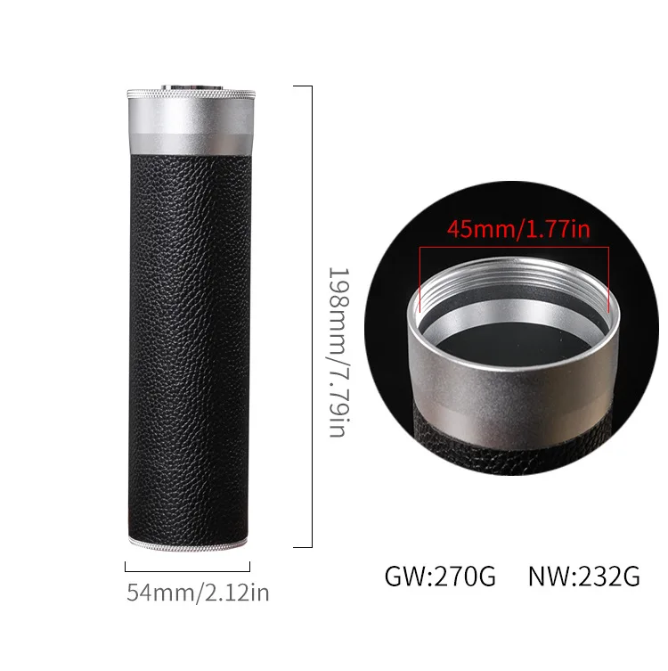 

Portable Leather Cigar Case, Mini Humidor with Humidifier, Hygrometer Box Fit 4 Cigars, Travel Tube
