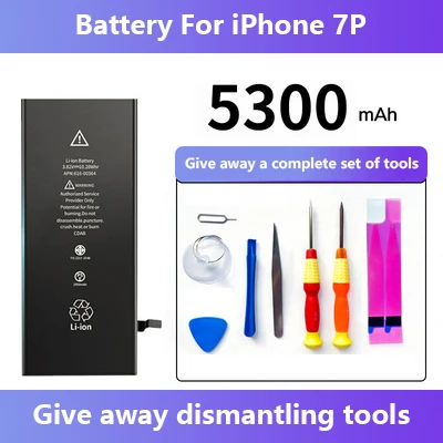 

Phone Battery For iPhone 7 PLUS 7plus IP7PLUS With Free Repair Tools Kit 5300mAh Original High Capacity Bateria ReplacementDIANC