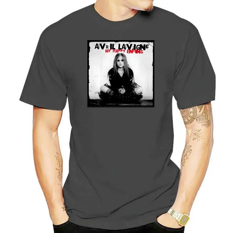 

Round Neck T-shirt Avril Lavigne My Happy Ending Rock Album Cover Mens Crew Neck Design T Shirts 2022 New Fashion Men'S Top Tee