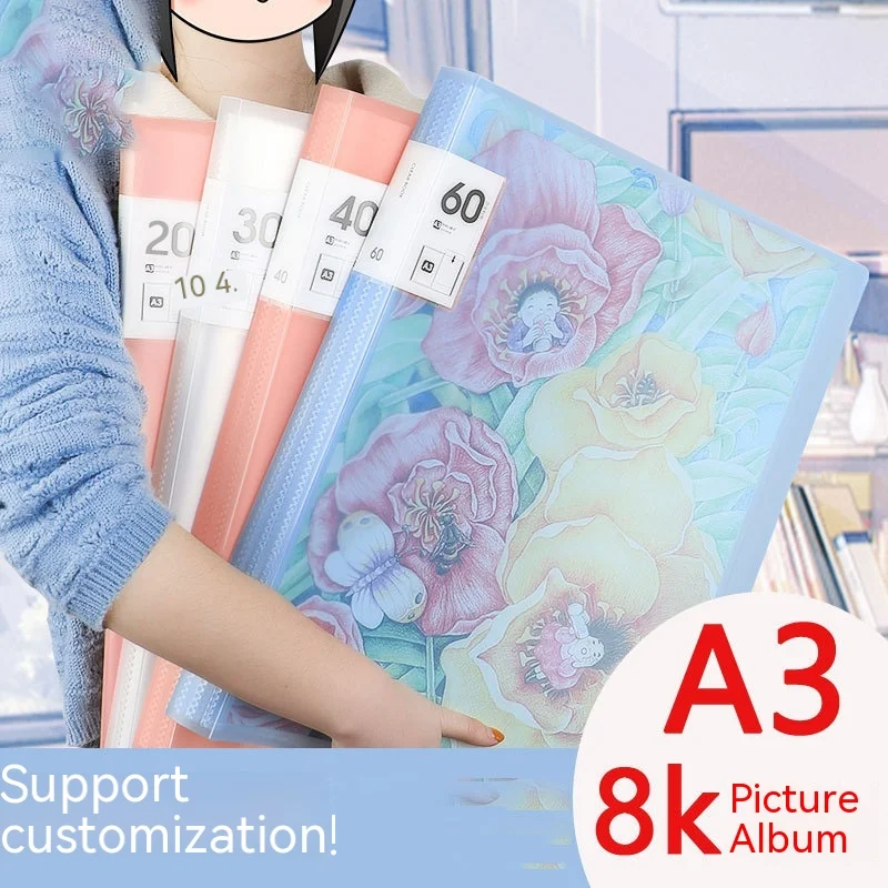 

A3 Folder Painting Art Collection 8k Art Album Transparent Information Book Children's Certificate Of Merit Poster Storage Bag W