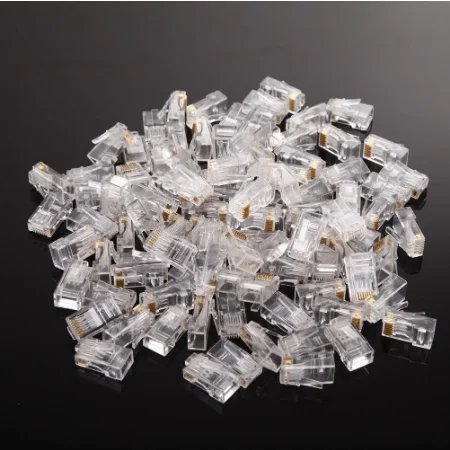 

100 Pieces RJ45 Modular Plug Network Connector For UTP Cat5 Cat5e Cable Heads