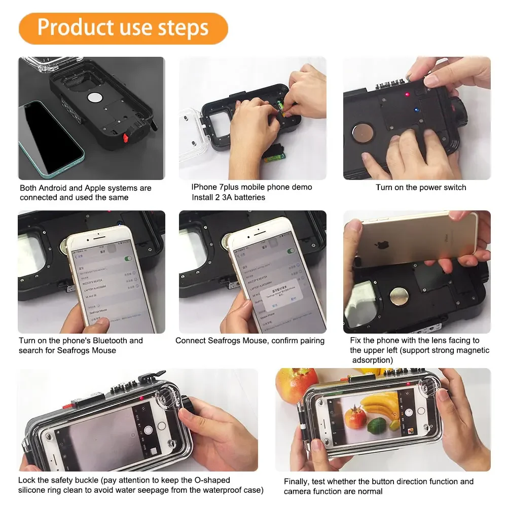 40M Diving Snorkeling Underwater Waterproof Case for Samsung S25 S24 S23 Ultra Operated Underwater Photo Video Cover For iPhone