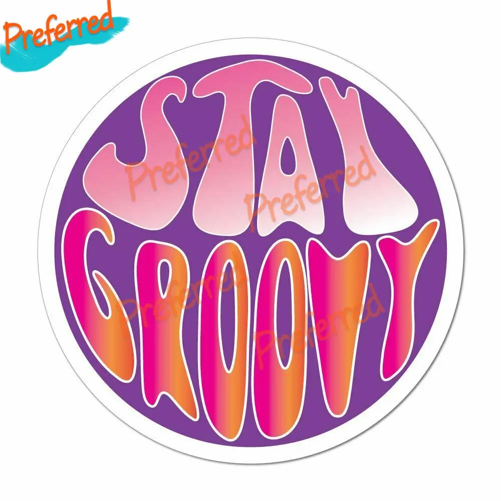 

Stay Groovy Hippie Peace Love Campervan Purple Retro Car Sticker Decal High Quality KK Vinyl Cover Waterproof PVC Car Sticker
