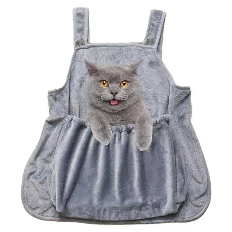 Cat Apron Carrier Pet Sling Carrier Bag Arctic Fleece Pet Carrier Apron