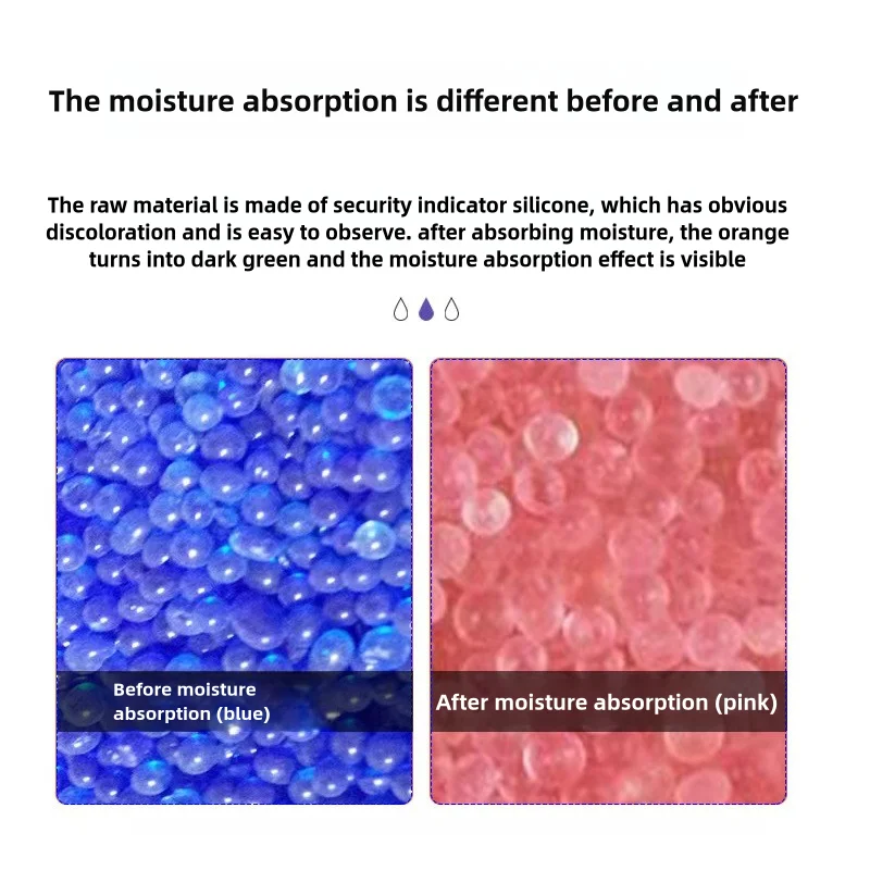 Orange Blue Waterproof Reusable Silica Gel Beads Bottles Moisture Absorber Desiccant Dehumidifie 10g 5/10/20/50pcs Package