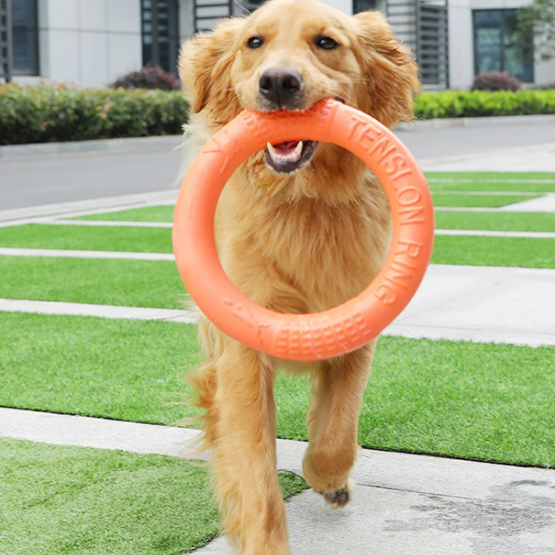 

Dog Toys Pet Flying Disk Training Ring Puller Anti-Bite Floating Interactive Supplies Dog Toys Aggressive Chewing