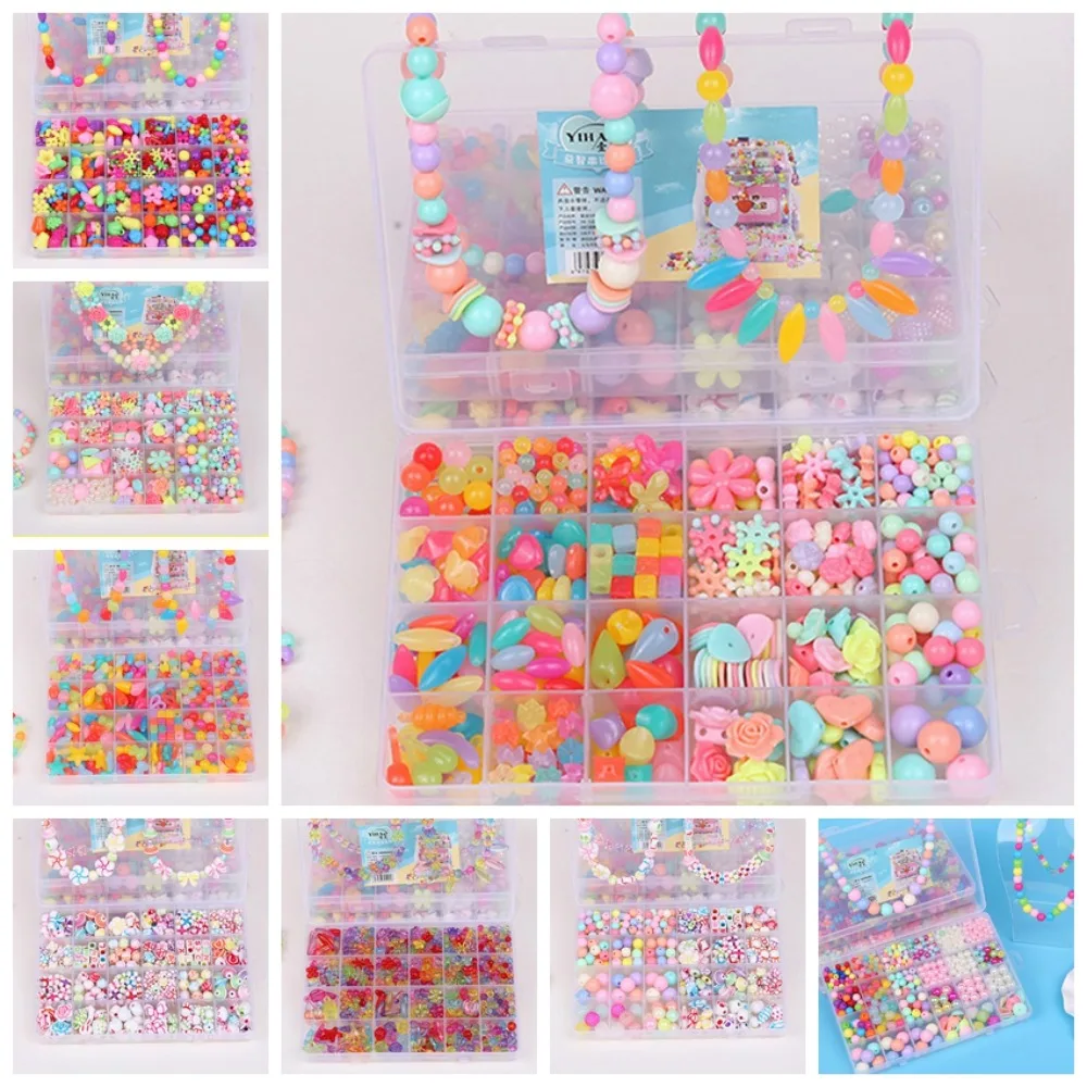 

DIY Toy Diy Children's Beaded Toys Beaded Handmade Kit for Make Bracelets Beads Storage Box Production Material