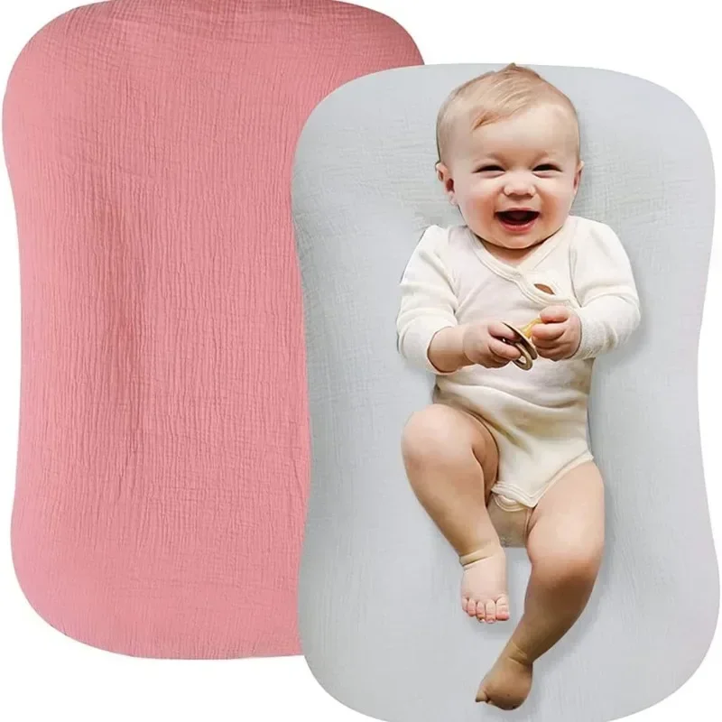 Simplicity Solid Color Newborn Lounger Cover Soft Cotton Pillow Cases for Toddler Portable Infant Baby Bedding Crable Cover