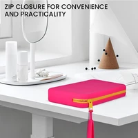 Square Silicone Storage Bag, Portable Travel Cosmetics and Toiletries Bag, Multifunctional Waterproof Cosmetic Bag with Zipper 2