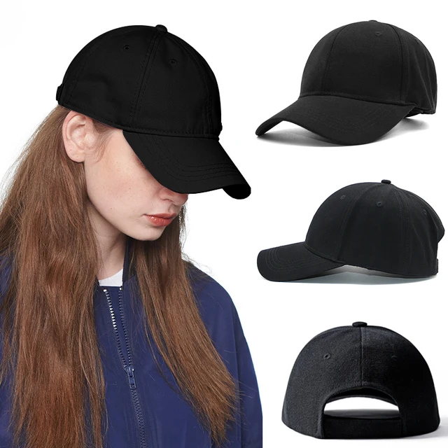 Summer Solid Color Women Baseball Cap Summer Adjustable Unisex Baseball Caps Women Men Sun Hats Black White Hip-hop Hat 2