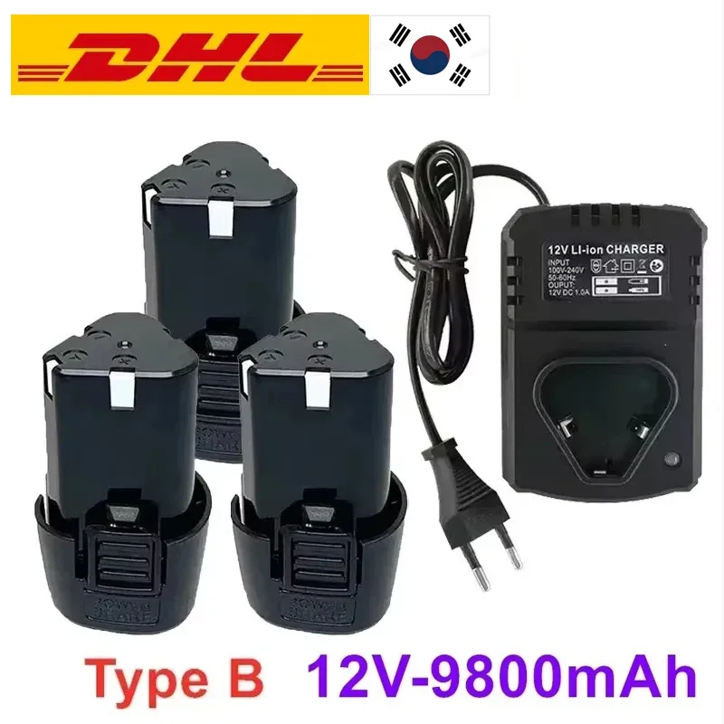 Original 12V 9800mAh type B Electric Tool Universal Charging Battery Electric Screwdriver Drill Lithium-ion Battery