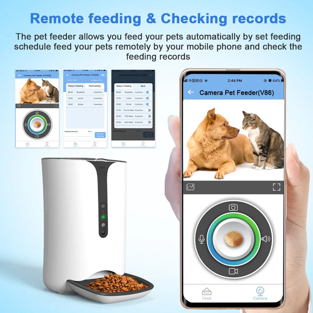 Elite 6L Automatic Smart WIFI Pet Feeder For Cat and Dog - APP