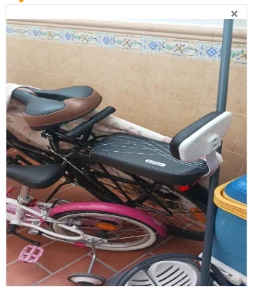 Description Picture 2 of itemNew Bicycle Rear Seat Saddle Soft Bicycle Child Seat With Back Rest With Handle Armrest Footrest Pedals Cycle Accessories Parts