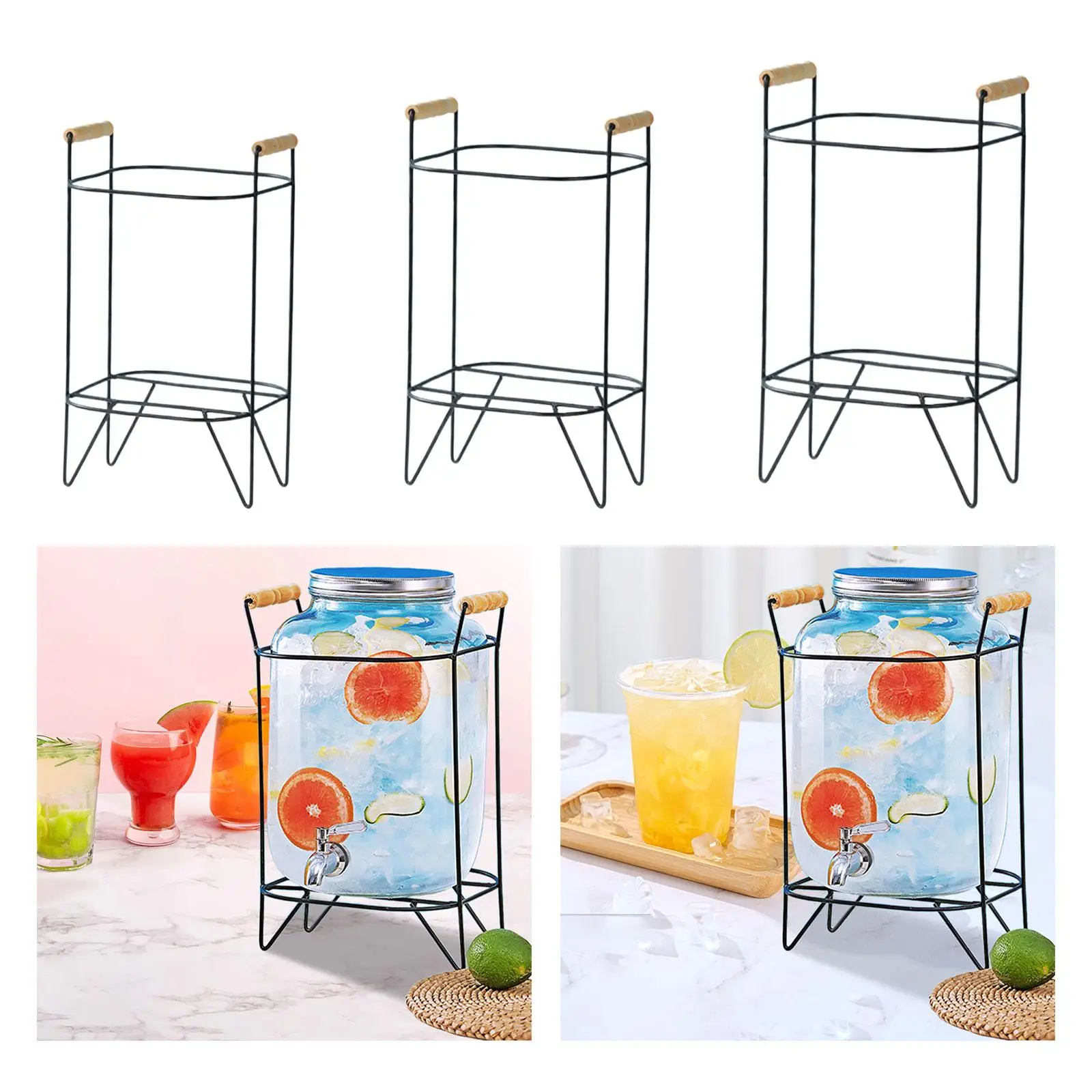 Beverage Dispenser Stand Drink Metal Dispenser Stand Dispenser Holder for Water Glass Jar Jug Gallon Containers Parties 3