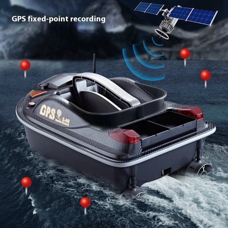 Hj817 Rc Boat 12v High-Power Nesting Boat Gps Positioning 500m Automatic Return Three Compartment Feeding And Net Pulling Boat 3