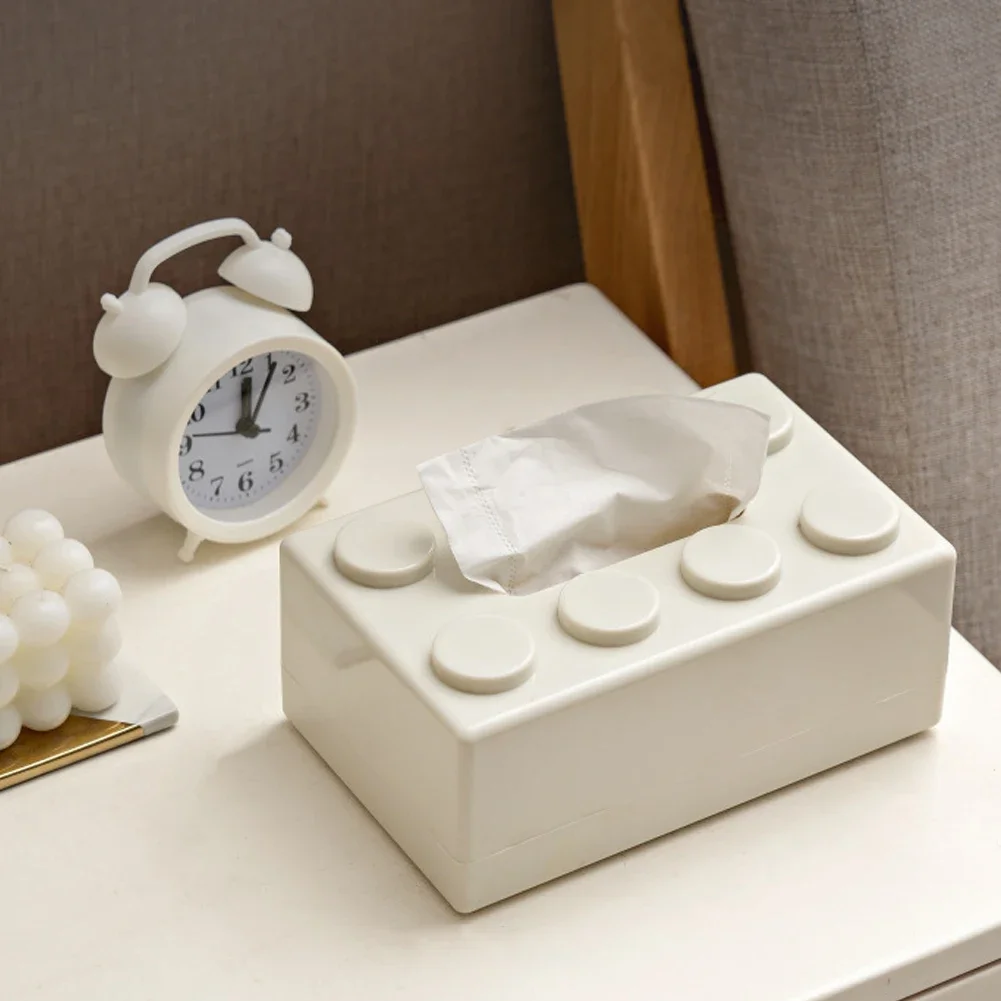 Building Blocks Tissue Box Creative Punch-free Wall-mounted Tissue Box Spring Paper Towel Holder Bathroom Waterproof Tissue Box 5