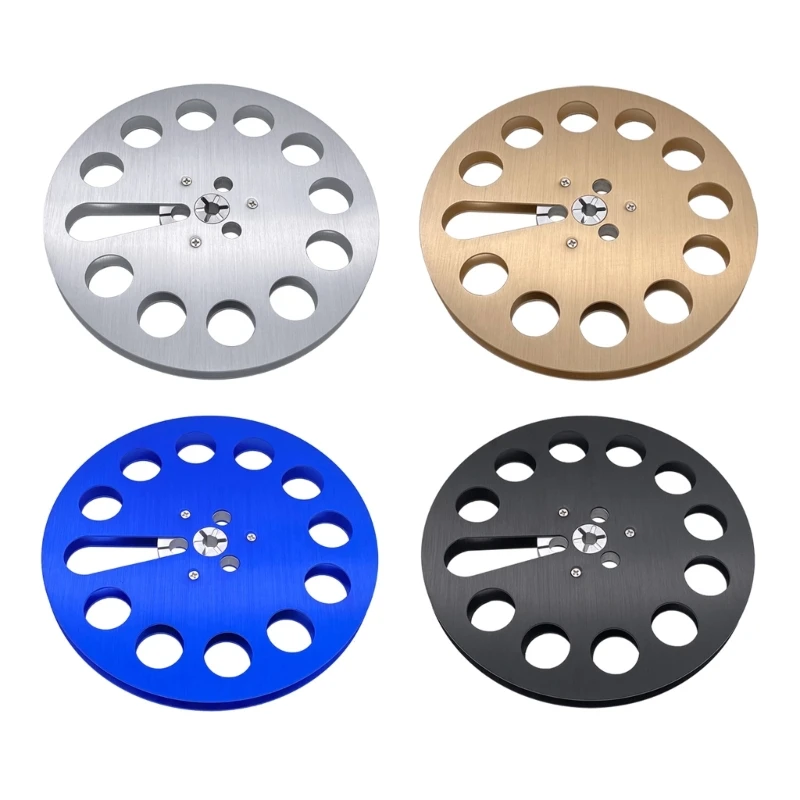 

7Inch Empty Tape Reel Nab- Hub- Reel-To-Reel Recorder Accessory Empty Aluminum Disc Opening Roll 12 Holes 87HC