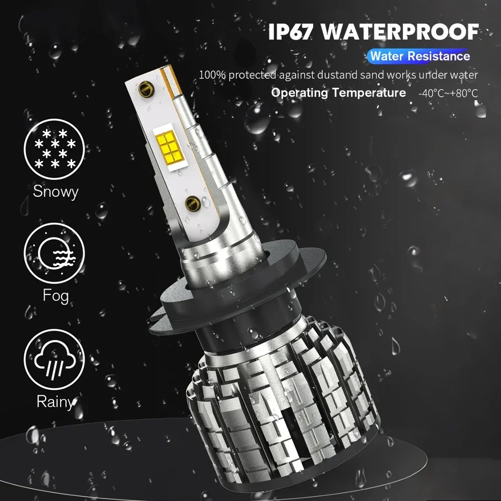 2개 H7 H4 LED 자동차 헤드라이트 전구 H8 H9 H11 H1 9005 HB3 9006 HB4 9012 HIR2 캔버스 1000W 1200000LM 6000K 터보 램프 자동차