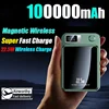 100000mAh Wireless Magnetic Power Bank Super Fast Charge Portable External Battery Power Bank Adapter For iPhone Huawei Samsung 1
