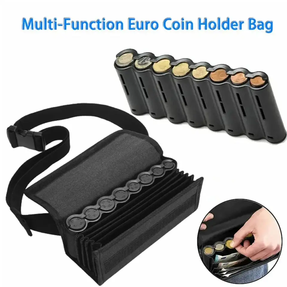 Distributeur De Sacs à Monnaie Avec 8 Compartiments | Porte-taille Pour Serveurs, Changeurs | Tissu Oxford Robuste Et Pratique - 4