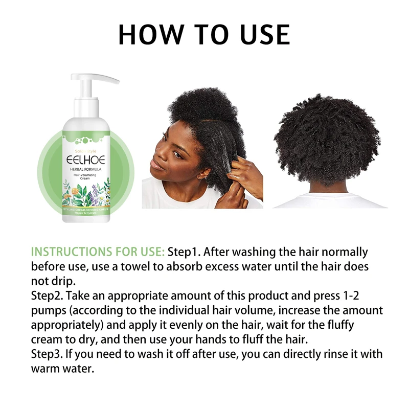 Hair Volumizing Cream Light Curl Defining Elastin Gel Curl Enhancer Shiny Nourishing All Day Hair Care Products For Women Men