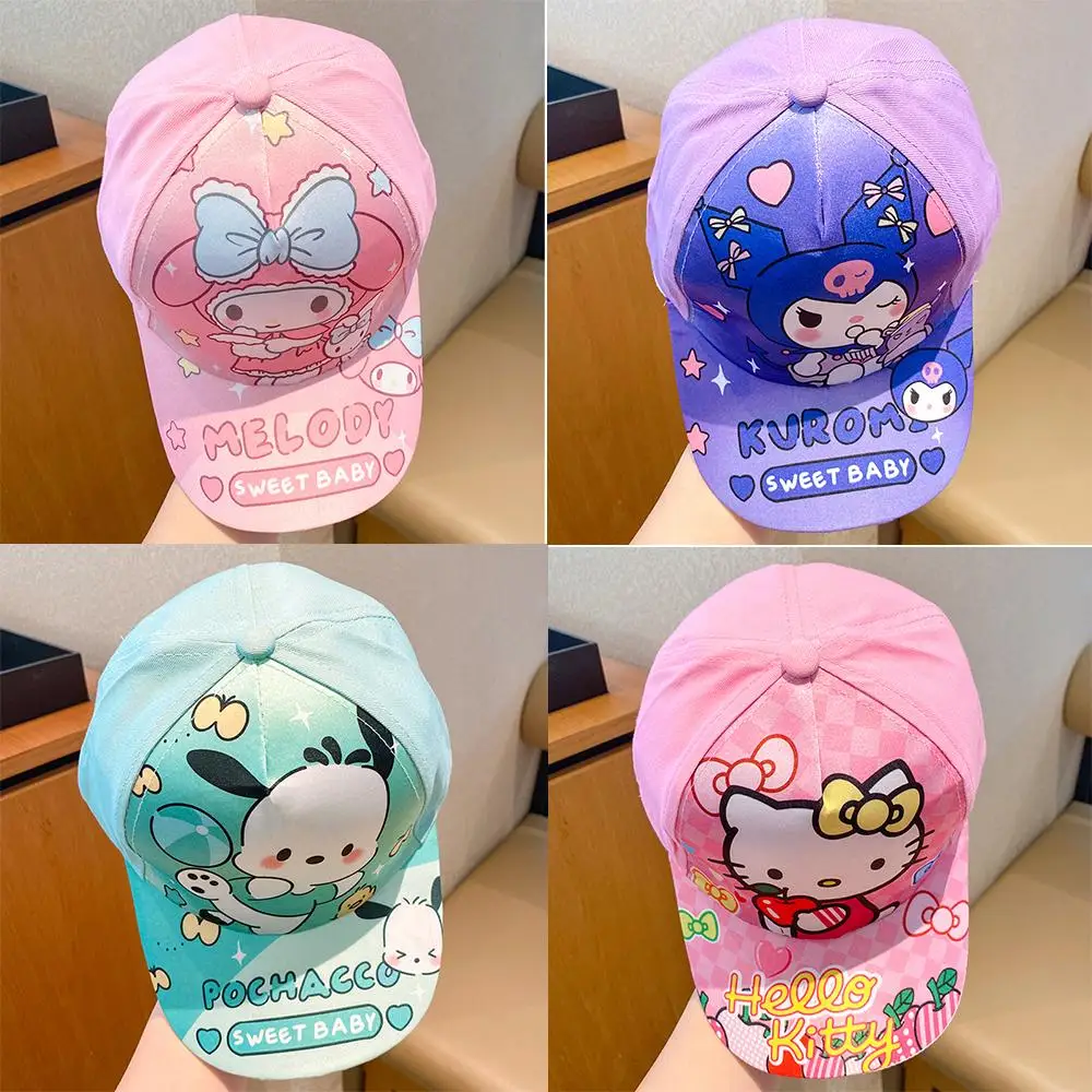 

Детская бейсболка с аниме Sanrio My Melody, бейсболка Kuromi Hello Kitty Cinnamoroll для отдыха на открытом воздухе, Кепка с козырьком для девочек, шляпа от солнца, оптовая продажа
