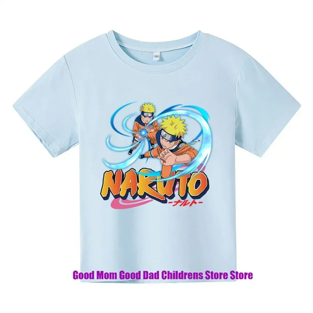 2024 New Naruto Zhu Li Naruto Summer Cool Children t shirt Leisure Pillar Man Cartoon T-shirt Boys And Girls 3-15 Years Old 2