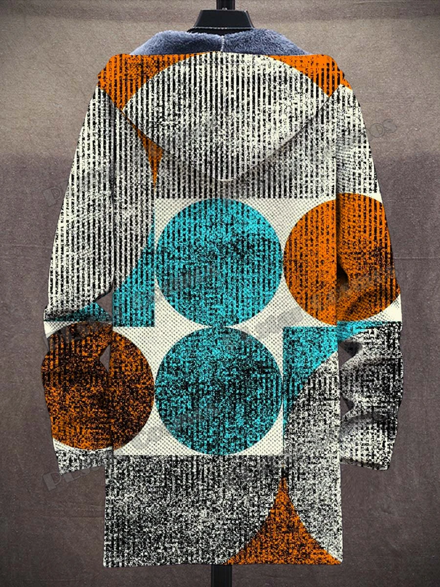 Hippie Art & Retro Paisley Art Muster 3D-gedruckter Herrenmode-Plüsch-dicker Kapuzenmantel Winter Lässige warme Reißverschlussjacke CM11 – Detail 12