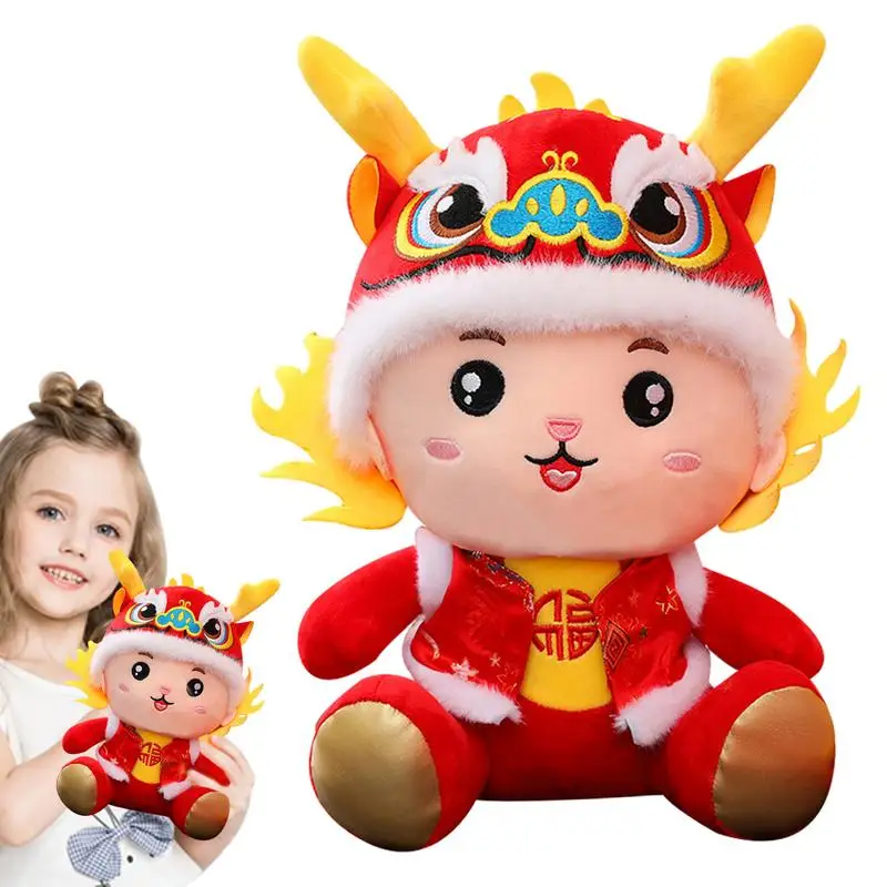 

2024 Chinese Zodiac Dragon Plush Toy Cute Zodiac Dragon Figure New Year Plush Doll Lucky Charm Chinese New Year Decorations