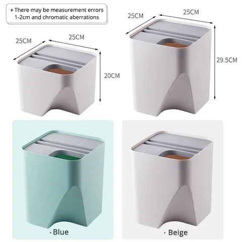 

Stacked Household Small Trash Can Sorting Garbage Bin Recycling Bin Kitchen Dry and Wet Separation Waste Bin Rubbish Storage Bin