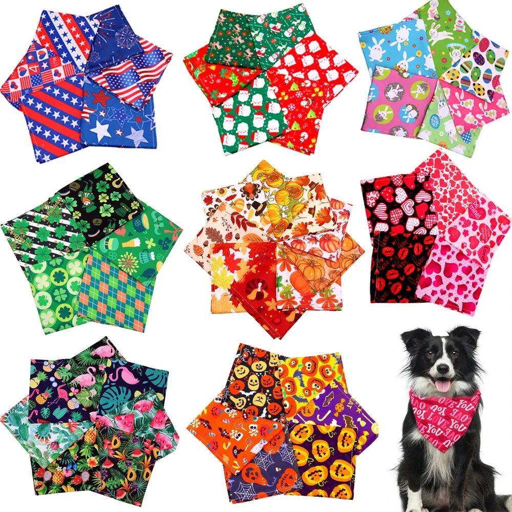 

20PCS Dog Bandanas Bulk Pet Bandana For Dogs Summer Fruit Scarf Bandana For Small Dog Cat Puppy Bibs Dog Groomming Accessories