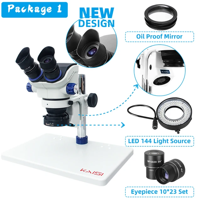 Microscope optique de base - Tête à 2 tubes oculaires et DEL filaire