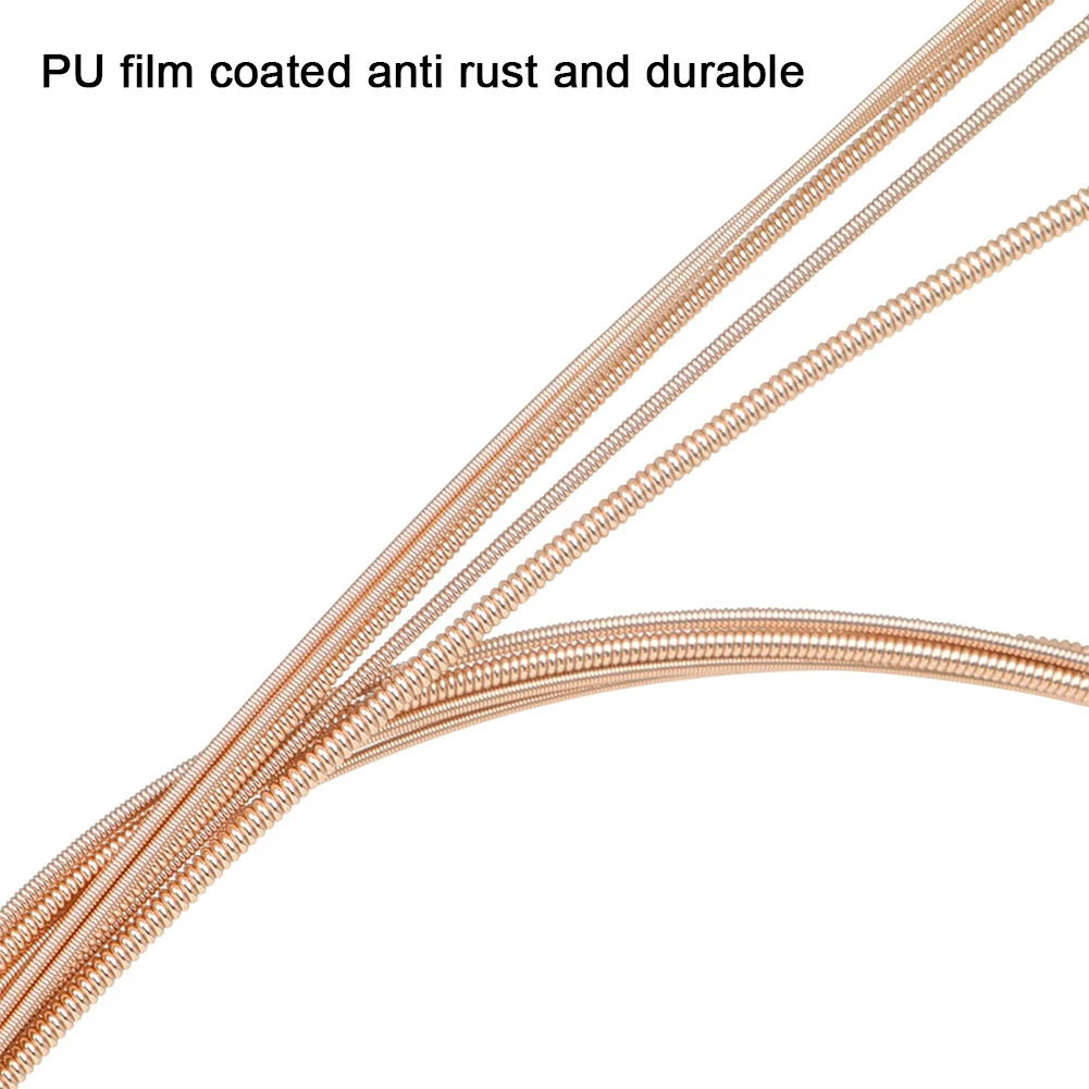 12-String Guitar Strings Folk Guitar Accessories Parts with PU Coating Folk Guitar Strings Light Great Bright Guitar Strings