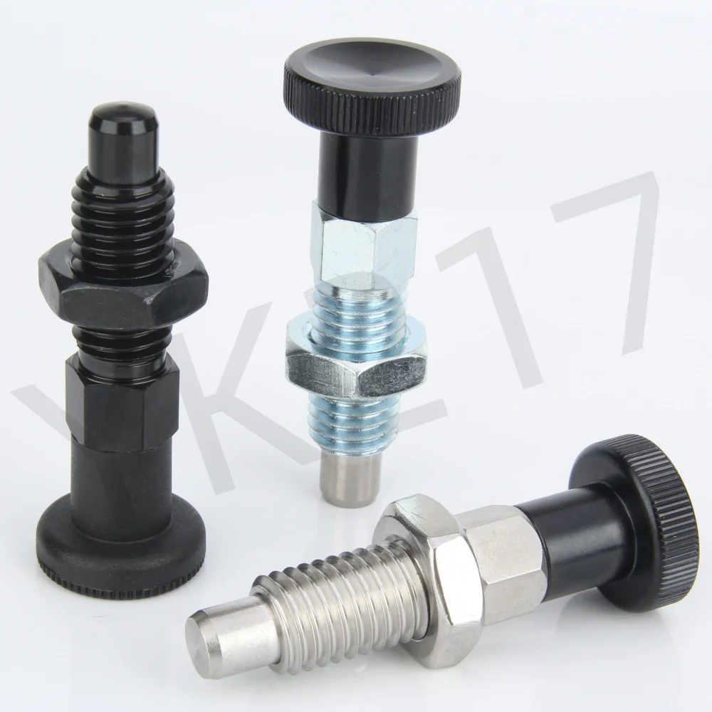 YK217 Stainless Steel Quick Release Locating Pin Hand Retractable Spring Index Bolts Indexing Plungers With Nuts cylindrical locating dowel pin stainless steel ball lock pins stainless steel knurled plungers