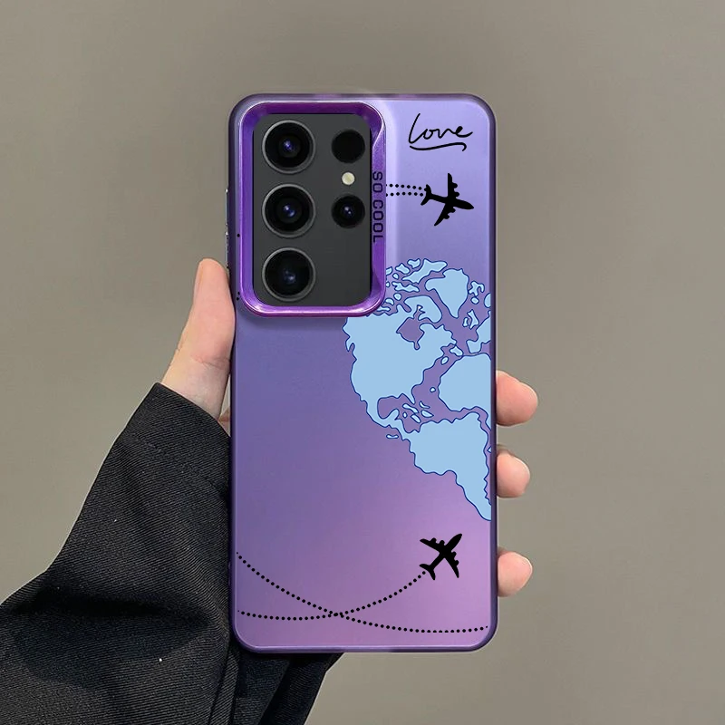 Silver IMD Cover with World Map and Travel Love Design