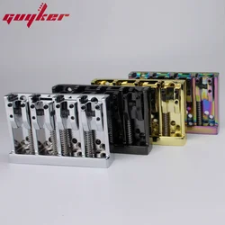 4 String High Mass Vintage Machined Adjustable Bass Bridge Chrome /Black/Gold