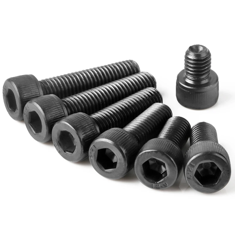 Black 12.9 Grade High-strength Cup Head Socket Head Cap Screw Full  Tooth/half Tooth Cylindrical Head Bolt M1.4M1.6M2M2.5M3~M20