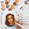 Ohuhu Honolulu 24 Skin Colors Marker Pen Set Alcohol Art Markers Refillable Dual Tips Sketching Drawing School Art Supplies 2