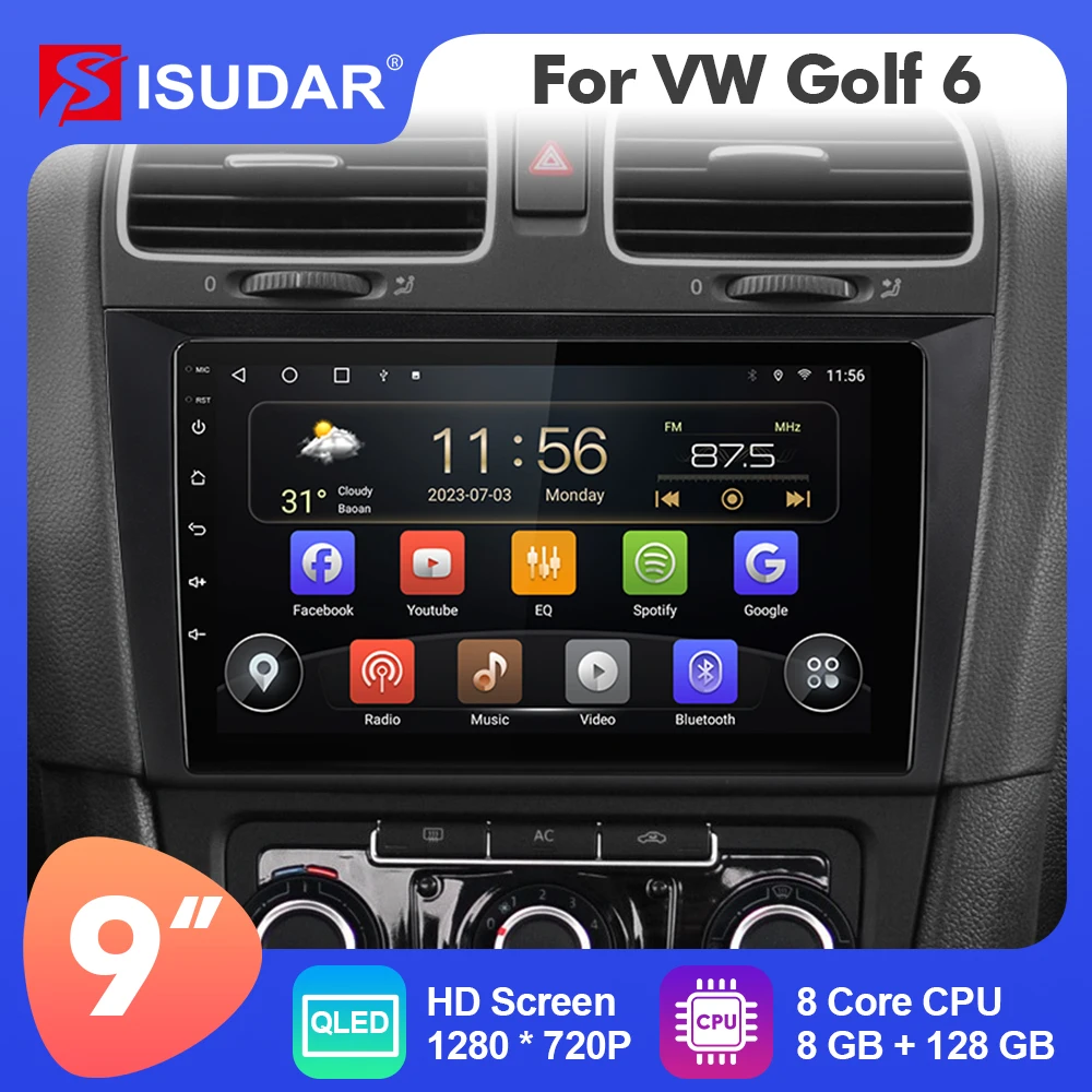 

AUMUME Radio Android 12 For VW/Volkswagen Golf 6 2008-2016 Car Multimedia GPS Player 8 Core RAM 8GB RDS DSP No 2DIN DvD