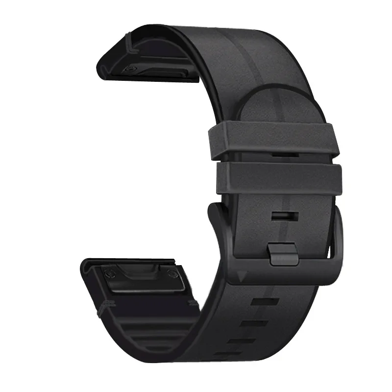 

Ремешок из силикона и кожи для Garmin Fenix 7X 6X 5X, браслет для смарт-часов Garmin Fenix 7 6 5 Plus, 22 мм 26 мм