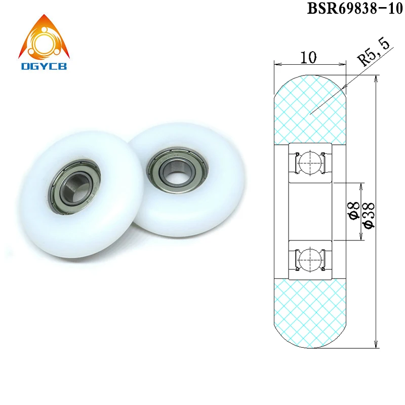 

1pcs 38mm Rower Rollers BSR69838-10 8x38x10 POM Coated Rowing Machine Seat Wheel 8*38*10 Plastic Bearing Pulleys