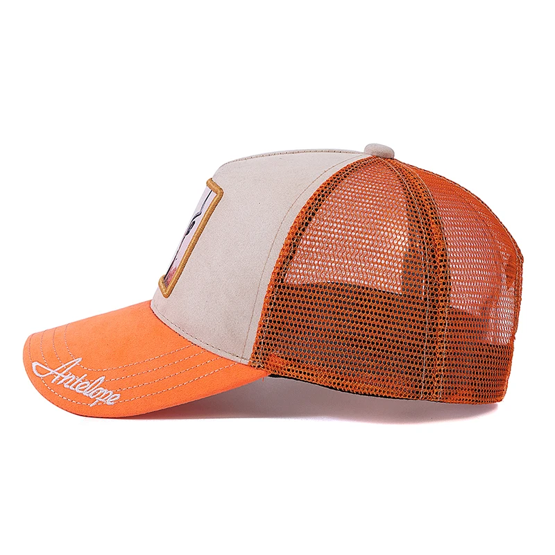 Unisex Rich Color Trucker Hat Antelope Pattern Patch Design Suede Hat Male Female Summer 9 Styles Animal Baseball Cap