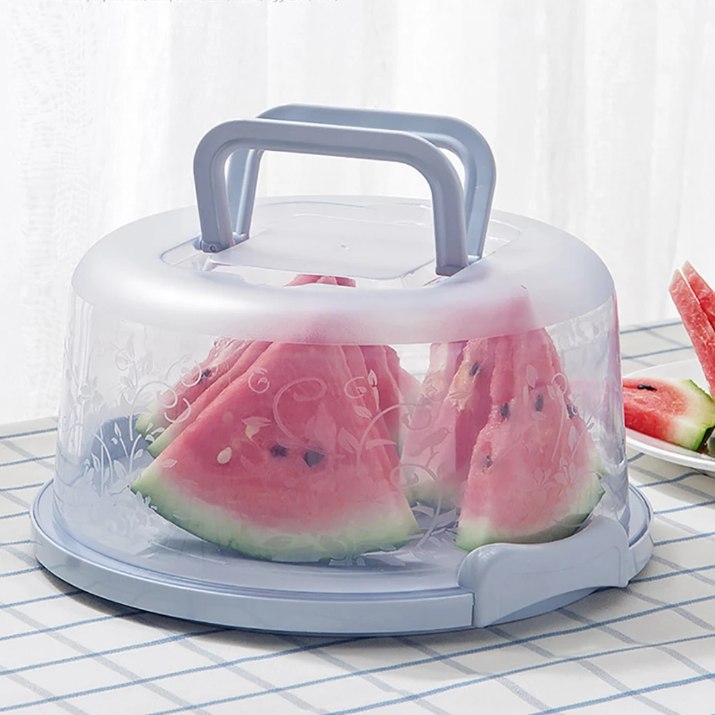 Portable Cake Box Round Food Fresh-keeping Box with Lid and Handle Kitchen Storage Box kitchen storage box fruit storage box kitchen supplies