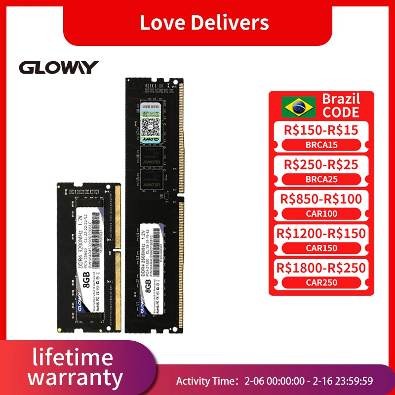 Gloway Ddr4 8 Gb 2666Mhz Dimm Memoria Ram 16Gb 3200Mhz Memoria Sodimm Pc4-21300 Per Notebook Desktop Computador