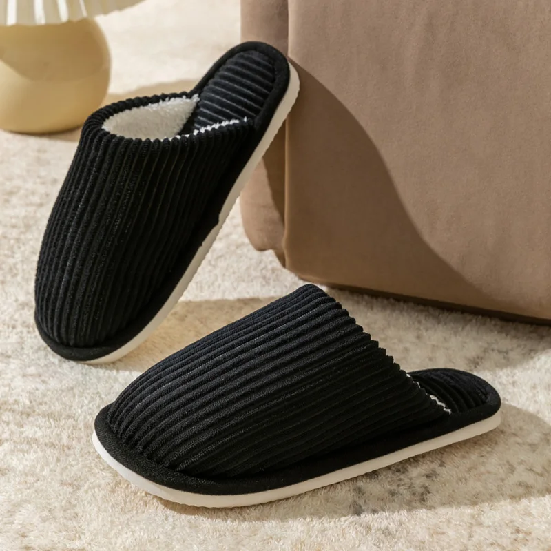 Winter Warm Plush Men Slippers Non Slip Soft Shoes Comfort Flat Heel Indoor Bedroom Couple's Slippers for Home Shoes in Autumn 4