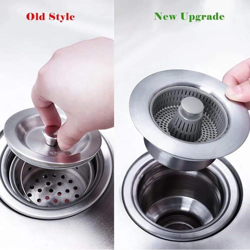 Easy To Clean 3 in 1 Filter Sink Bouncing Core Stopping Blockage Sink Strainer Kitchen Tool Leak-proof Plug Drain Basket