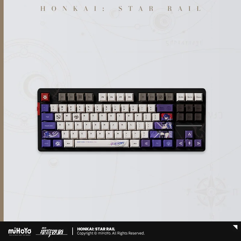 Honkai 스타 레일 아체론 기계식 키보드, 트라이 모드 RGB 블루투스 무선 키보드, 108 키, 핫 스왑, 맞춤형 게이머 액세서리