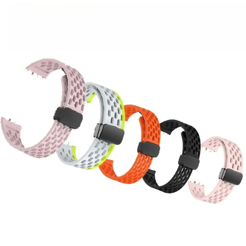 Perforated Foldable Buckle Silicone Smartwatch Strap